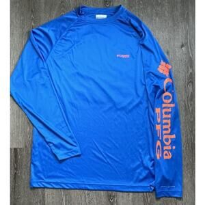 Columbia PFG Omni-Shade Long Sleeve Fishing Shirt Big Game Marlin Graphic Sz L